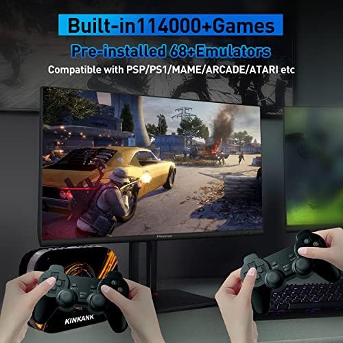 Kinhank Super Console X3 Plus Retro Video Game Consoles Built-in 114000+ Games, Android TV 9.0/CoreELEC/Emuelec 4.5 Game System in 1, S905X3 Chip, 8K UHD Output,2.4G/5G BT 4.0, USB 3.0
