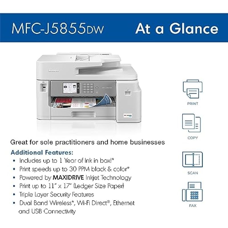 Brother INKvestment Tank MFC-J5855DW All-in-One Professional A3 Colour Inkjet Printer