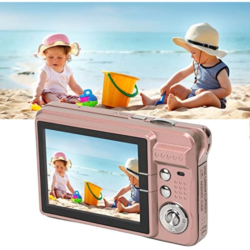 4K Digital Camera 48MP 2.7in LCD Display 8X Zoom Anti Shake Vlogging Camera (Pink)