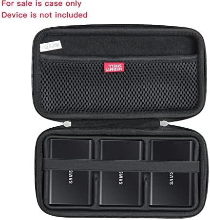 Hermitshell Hard Travel Case for Samsung T7 / T7 Touch Portable SSD 1TB 2TB 500GB USB 3.2 External Solid State Drive (Case for 3 Hard Drives, Black)