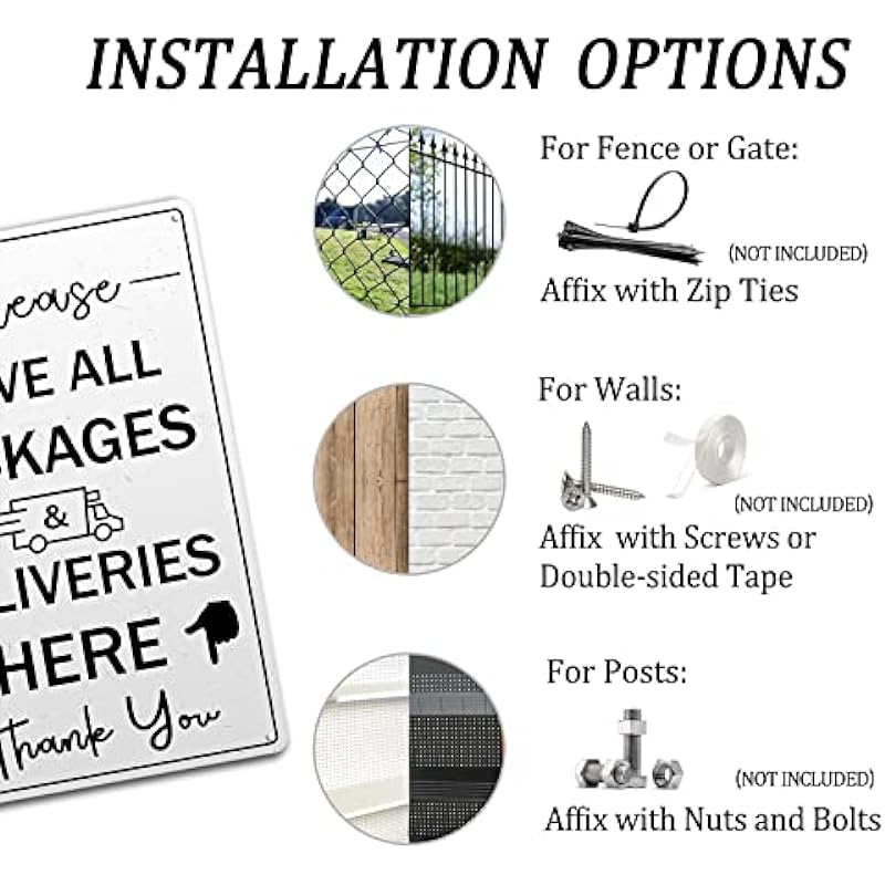 Please Leave All Packages Deliveries Here Metal Sign Package Delivery Tin Signs Indoor/Outdoor Use For Front Door 8×12 Inch