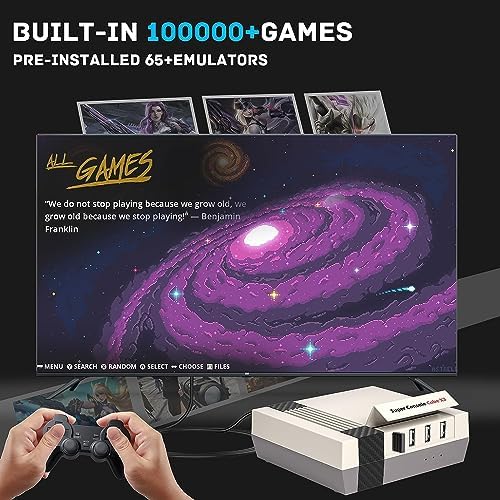 Kinhank Super Console Cube X3 Video Game Consoles Built-in 100000+ Games, Android 9.0/Emuelec 4.5/CoreE System, S905X3 Chip, 2 Wireless Controller