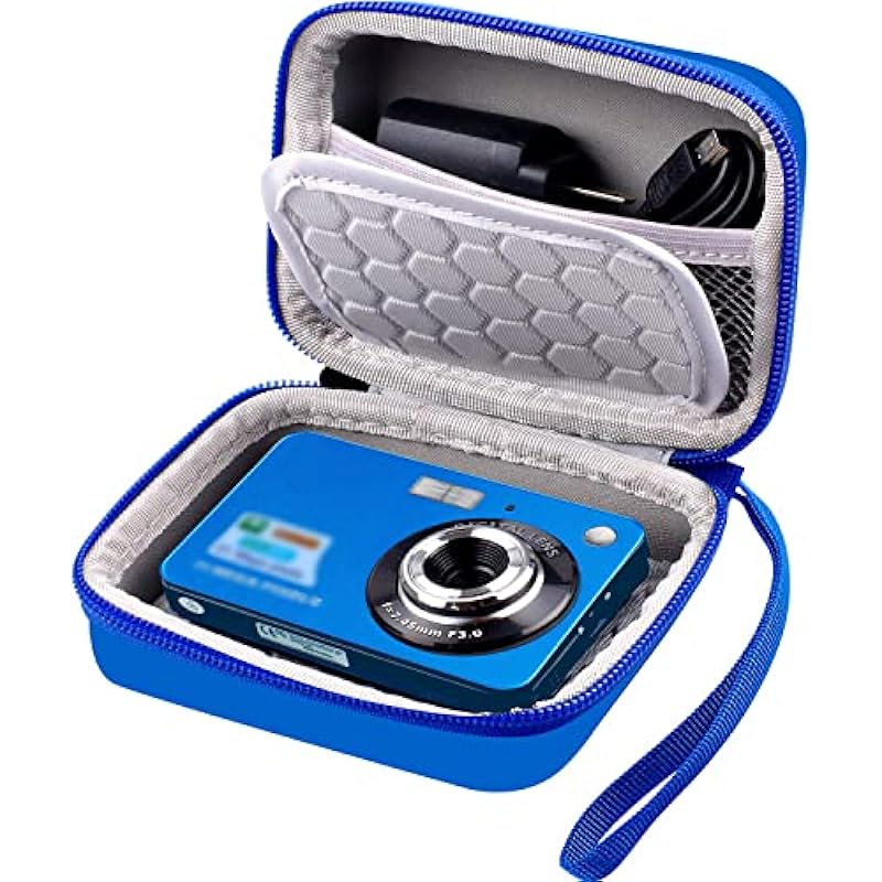 Carrying & Protective Case for Digital Camera, AbergBest 21 Mega Pixels 2.7″ LCD Rechargeable HD/Kodak Pixpro/Canon PowerShot ELPH 180/190 / Sony DSCW800 / DSCW830 Cameras for Travel – Blue