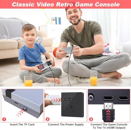 Classic Video Retro Game Console HDMI Input, Old School Systems Built-in with Retro Games, Plug & Play Video Games for Valentine/Birthday/Thanksgiving Gift