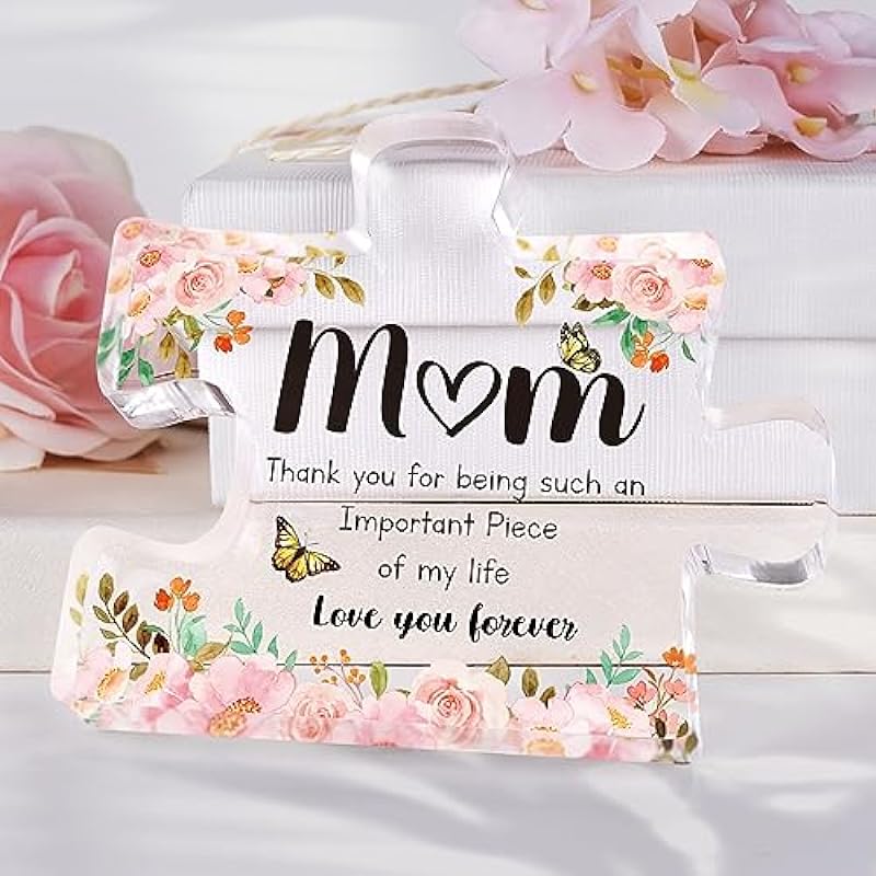 Gifts for Mom – Acrylic Puzzle Plaque, Mom Birthday Gifts, Mom Gifts from Daughter/Son, Birthday Gifts for Mom, Mothers Day Gifts for Mom, Cadeau Maman 3.3×3.9 inch.