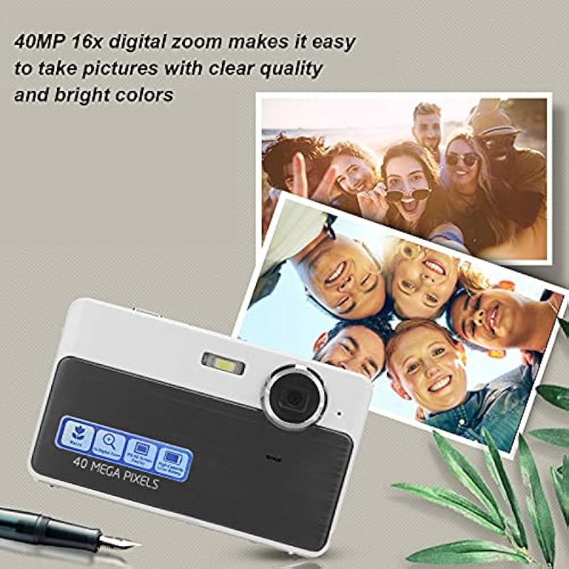 Mini Video Camera, HD Digital Camera 16X Zoom 48Mp Compact Camera 2.4in Screen Digital Point and Shoot Camera Rechargeable Small Pocket Camera Vlogging Camera for Adult, Kids, Beginners(Black)