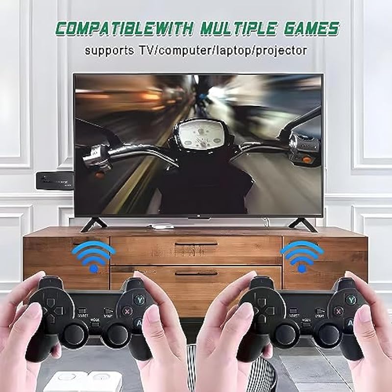 Retro Game Console, Plug & Play Video TV Game Stick with 20000+ Games, Revisit Classic Games with Dual 2.4G Wireless Controllers, 4K HDMI Output (64G)