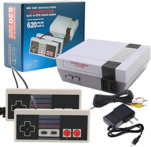 Classic Video Retro Game Console, AV Output Built-in with 620 Mini Retro Game Console Dual Players Mode for Christmas/Birthday/Valentine Gift