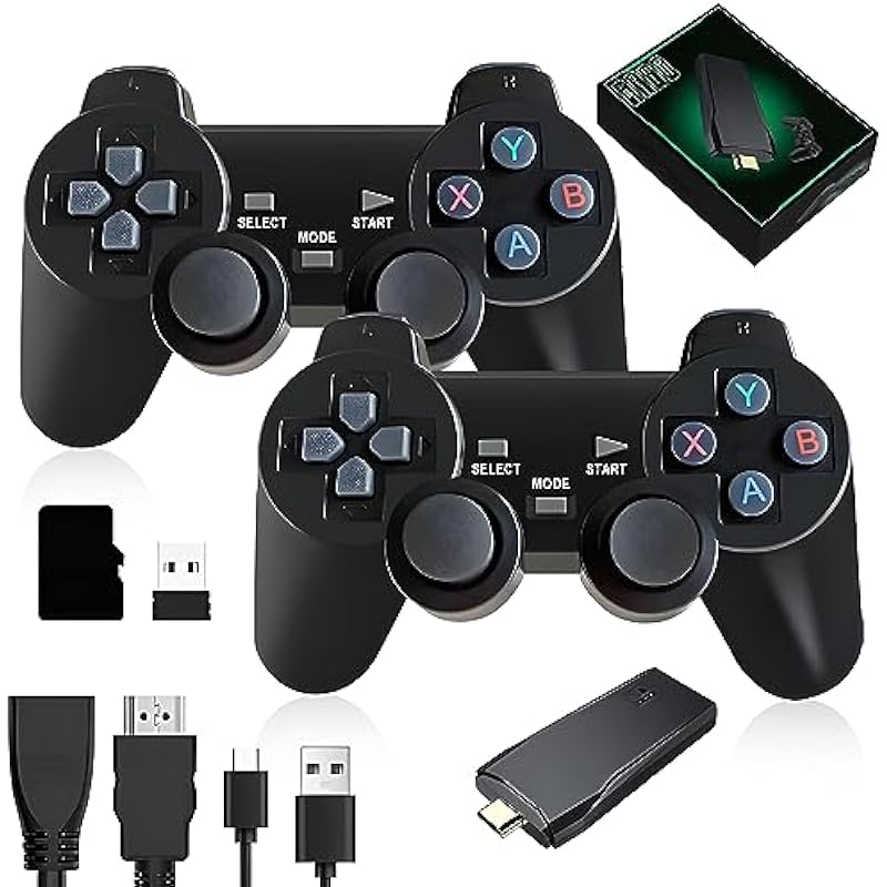 Retro Game Console, Plug & Play Video TV Game Stick with 20000+ Games, Revisit Classic Games with Dual 2.4G Wireless Controllers, 4K HDMI Output (64G)