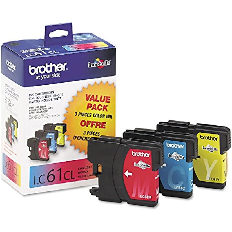 Brother LC613PKS Color Ink Cartridge – 3 piece color Pack – Retail Packaging-CyanMagentaYellow