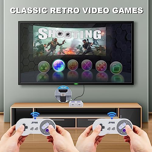 Classic Retro Game Console, HDMI Video Game System Handheld Console Plug and Play Built in 5000+ Classic Games, Support TF Card