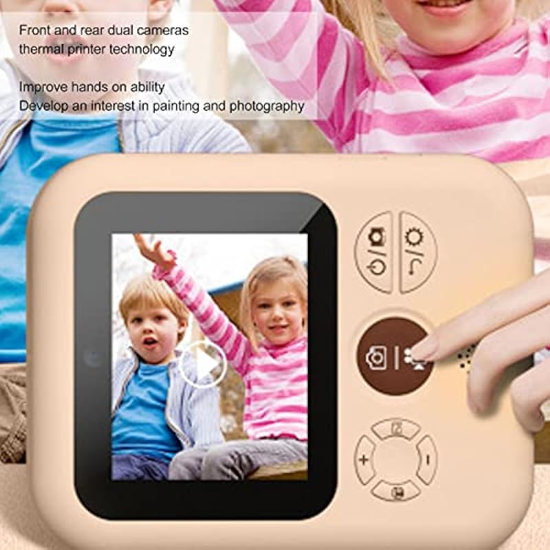 2.4in Kids Camera Instant Print,1080P Kids Digital Camera Instant Print Camera with 6 Rolls Print Paper for Girls Boys
