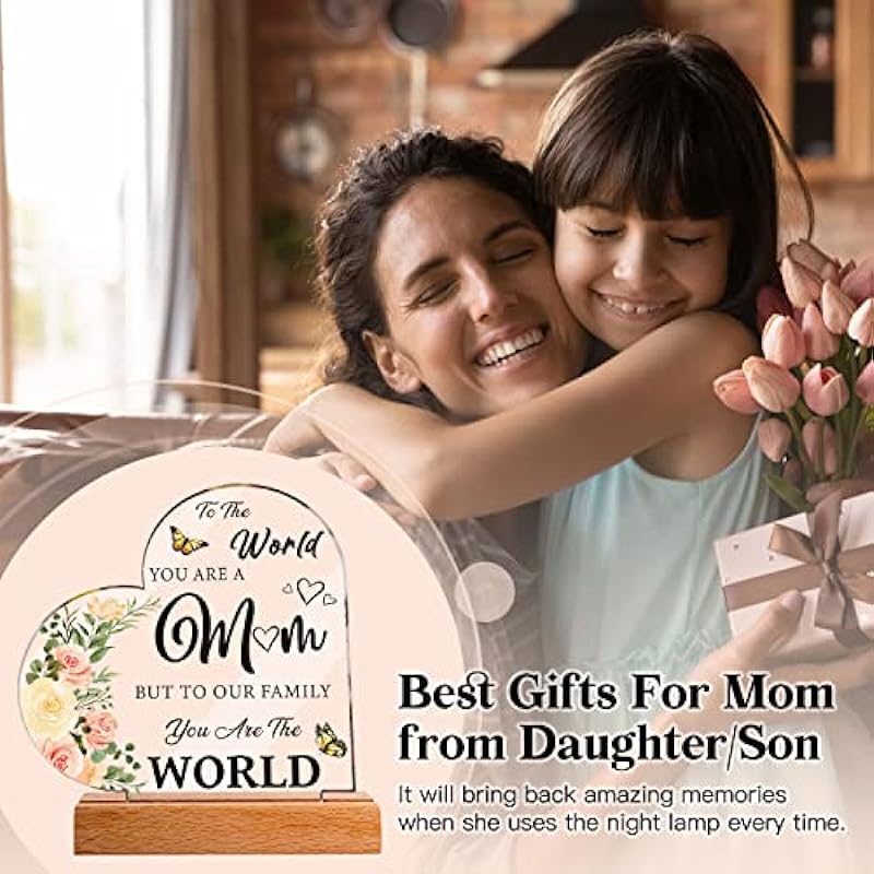 Mom Gifts, to The World Mother Plaque with Stand Gifts – Mom Birthday Gifts, Bonus Best Mom Gift, Idea New Mom Gifts, Mom to Be Gifts, Birthday Gifts for Mom Stepmom Mother in Law