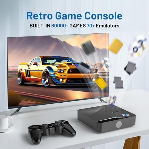 Retro Game Console Retroplay Emulator – Super Console X2 Newly Upgraded 60,000+ Video Games,Compatible 70+ Emulators,Video Game Console Dual System,Supports 4K UHD,BT5.0,2.4G+5G,Plug and Play(256G)