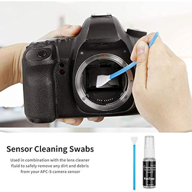 KuuZuse Professional DSLR Camera Cleaning Kit with APS-C Cleaning Swabs, Microfiber Cloths, Camera Cleaning Pen, for Camera Lens, Optical Lens and Digital SLR Cameras