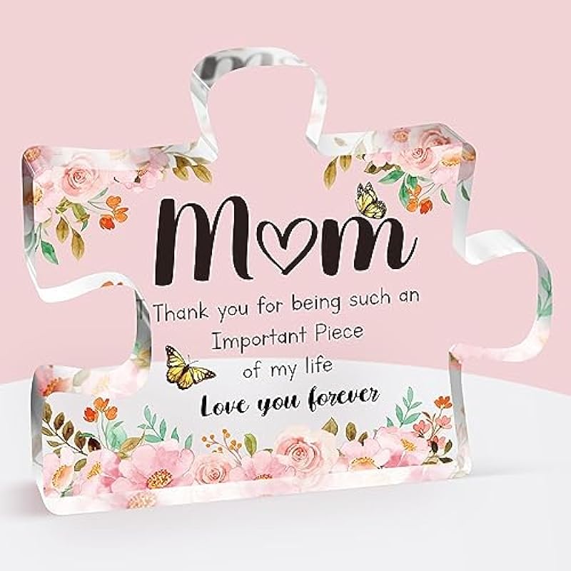 Gifts for Mom – Acrylic Puzzle Plaque, Mom Birthday Gifts, Mom Gifts from Daughter/Son, Birthday Gifts for Mom, Mothers Day Gifts for Mom, Cadeau Maman 3.3×3.9 inch.