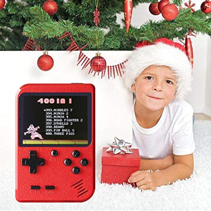RFiotasy Handheld Game Console with 400 Classical FC Games Console 2.8-Inch Color Screen Support for TV Out , Gift Christmas Birthday Presents for Kids, Adults (Red)