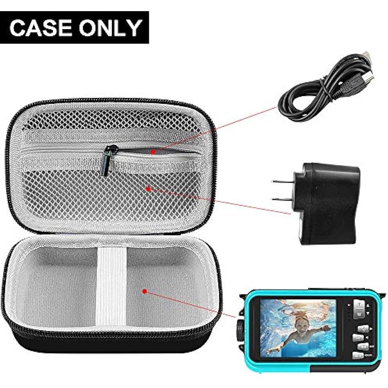 Digital Camera Case Compatible with Sony DSCW800/DSCW830/Canon PowerShot ELPH 180/190/SX620/YISENCE/COMI TECH/AbergBest 21 Mega Pixels 2.7″ LCD Rechargeable HD Digital Camera with Charger(Box Only)