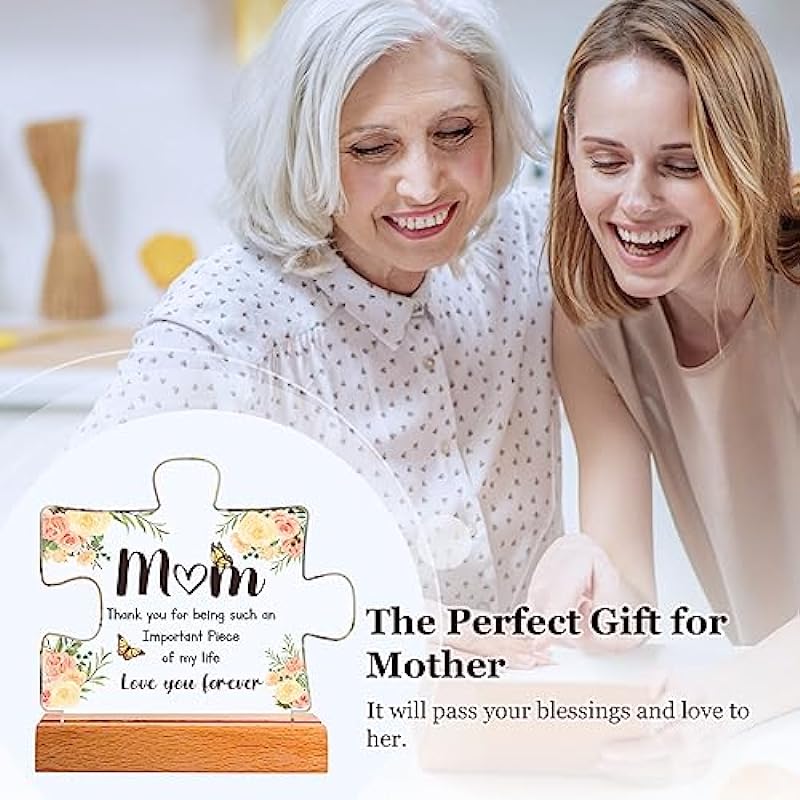 Gifts for Mom – Mom Gifts Engraved Puzzle Shaped Acrylic Plaque, Mom Birthday Gifts, Birthday Gifts for Mom, Gifts for Mom on Her Birthday, Presents for Mom, Happy Birthday Mom, Mom Birthday Presents