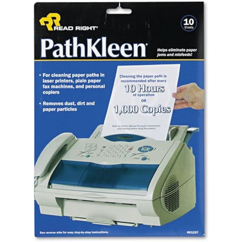 Read Right : Pathkleen Printer Roller Cleaner Sheets, 8 1/2 X 11, 10/Pack -:- Sold As 2 Packs Of – 10 / Total 20 Each