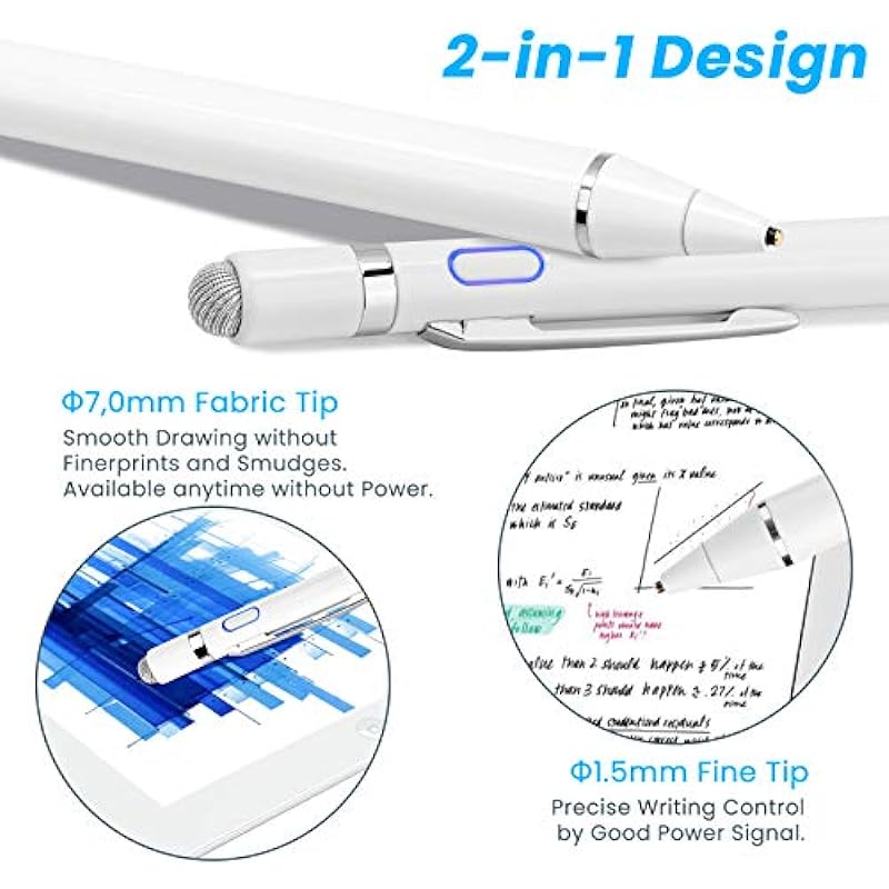 Stylus for Dell 2 in 1 Laptop Pen, EDIVIA Digital Pencil with 1.5mm Ultra Fine Tip Penicl for Dell 2 in 1 Laptop Stylus, White