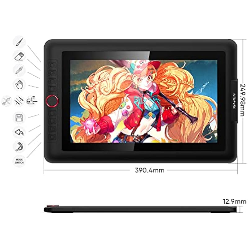 XP-PEN Artist13.3 Pro 13.3 Inch IPS Drawing Monitors Pen Display Full-Laminated Graphics Drawing Monitor with Tilt Function and 8 Shortcut Keys (8192 Levels Pen Pressure, 123% sRGB)