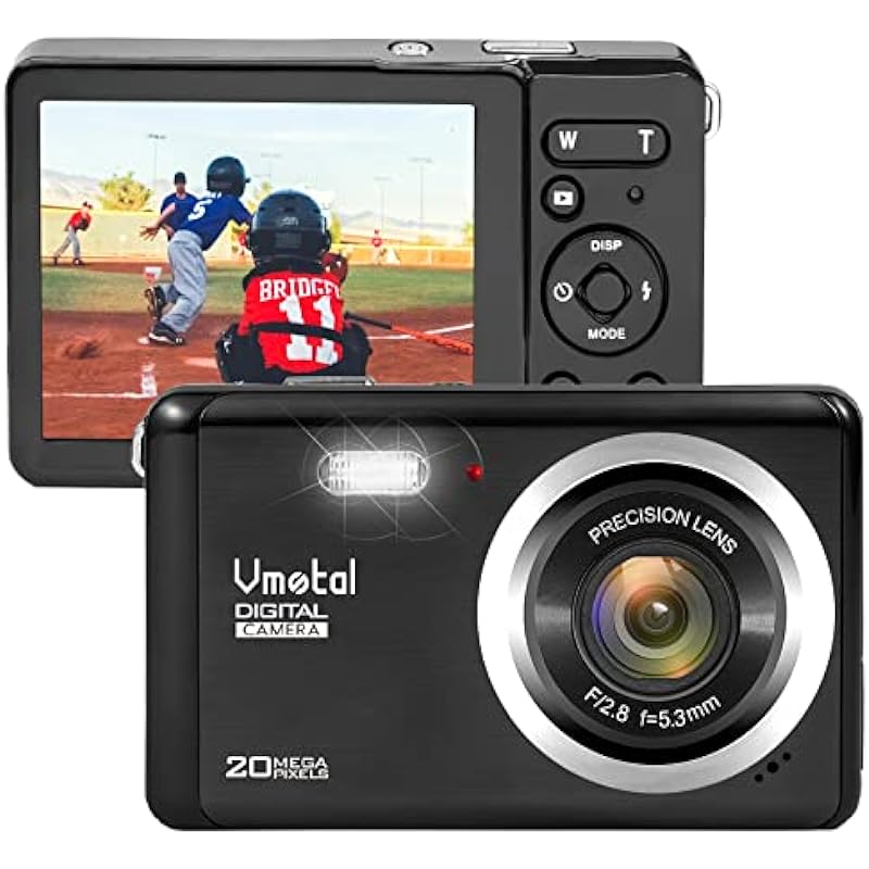 Digital Camera for Teens Camera, 20MP Digital Camera FHD 1080P Rechargeable Compact Point and Shoot Camera Vlogging Camera YouTube for Teens Students Boys Girls Seniors (Black)