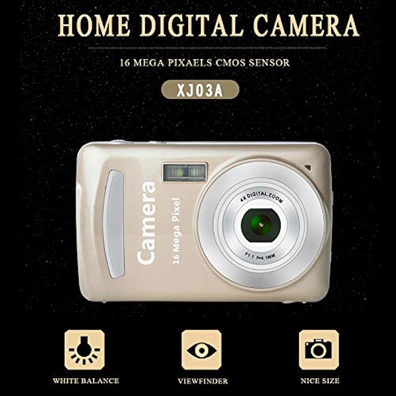 MOFUCA Digital Camera, Digital Point & Shoot Cameras FHD 1080P Vlogging Camera with Anti Shake 4X Zoom Small Camera for Teens Students Boys (Gold)