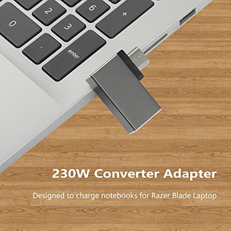 SinLoon DC Slim Square Tip Female to 3 Pin Plug Power Adapter Connector Converter Laptop Charging Cable for Blade Pro 15 17 RC30-024801 Female to 3Pin Adapter Plug Converte Notebook Charger
