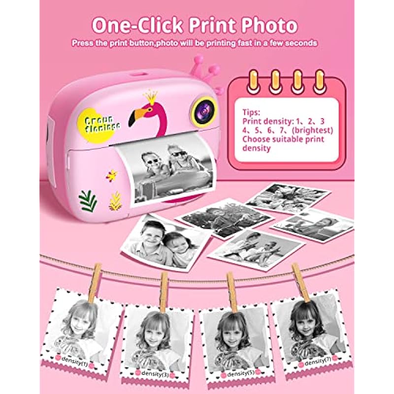 Kids Instant Camera for Toddlers Boys Girls Christmas Birthday Gifts 2.0 Inch Screen 12MP / 1080P HD Video Camera Baby Instant Print Digital Camera