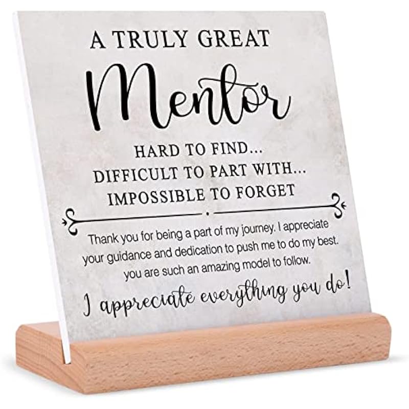 Mentor Gifts for Women Men, Thank You Gifts for Mentor, Appreciation Gifts for Mentor Boss Teacher Gifts Plaque Office Decor, Birthday Gifts Retirement Gifts for Mentor Coach Coworker Teacher