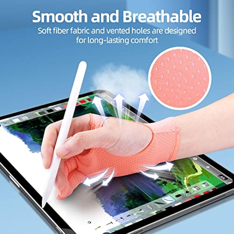 Artist Drawing Glove for Women [2 Pack Pink] 3-Layer Palm Rejection Right/Left Hand Digital Graphic Tablet iPad Art Gloves Two Finger Smooth Elasticity Breathable for Sketching Painting