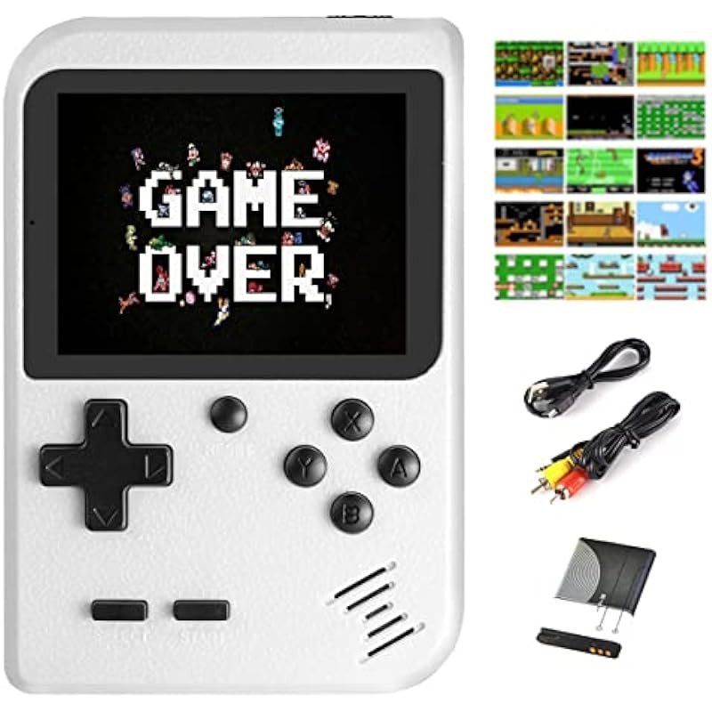 Mini Handheld Video Games Console with 400 Classic Retro 8-Bit Games, 2.8 Inch Screen, Rechargeable Battery, TV Video Output, Birthday Present Game Console for Boy Girl