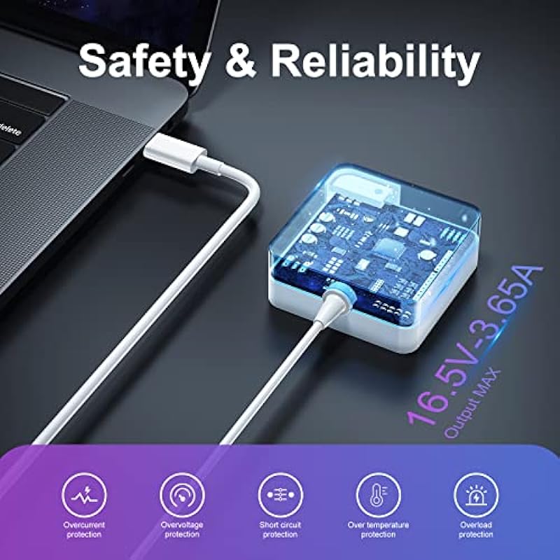 67W USB C Charger for MacBook Pro 16/15/14/13/12 inch 2022 2021 2020 2019 2018 2016 2015 Type C Power Adapter for MacBook Air 13” for New iPad Pro for Acer Spin Swift for HP for Lenovo ThinkPad