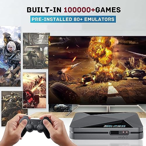 Kinhank Super Console X2 Pro Video Game Console Built-in 100000+ Games, Android 9.0/Emuelec 4.5/CoreE System, S905X2 Chip, 4K UHD Output,2.4G/5G, BT 5.0