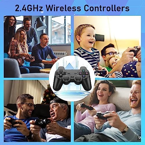 Retro Game Console with 64GB Built-in Card 20000+ Games, HD 4K Video Game Stick with Dual 2.4G Wireless Controllers, Plug and Play Retro TV Game Stick, for Kids Adults