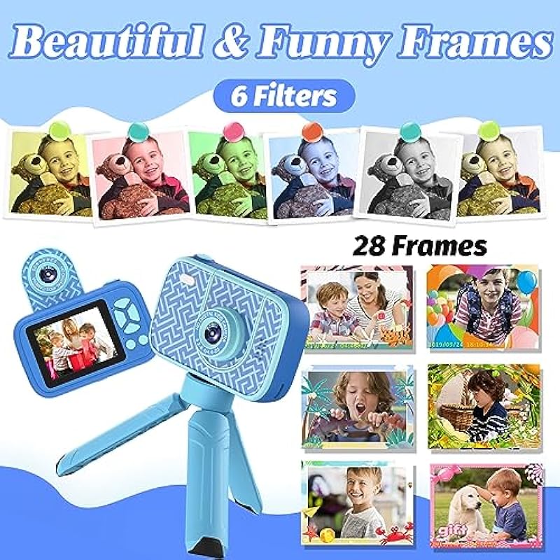Teslahero Kids Camera Toys for 3-12 Years Old Boys Girls,Children’s Camera with Flip-up Lens for Selfie & Video,HD Digital Camera,Christmas Birthday Party Gifts for Child Age 3 4 5 6 7 8 9
