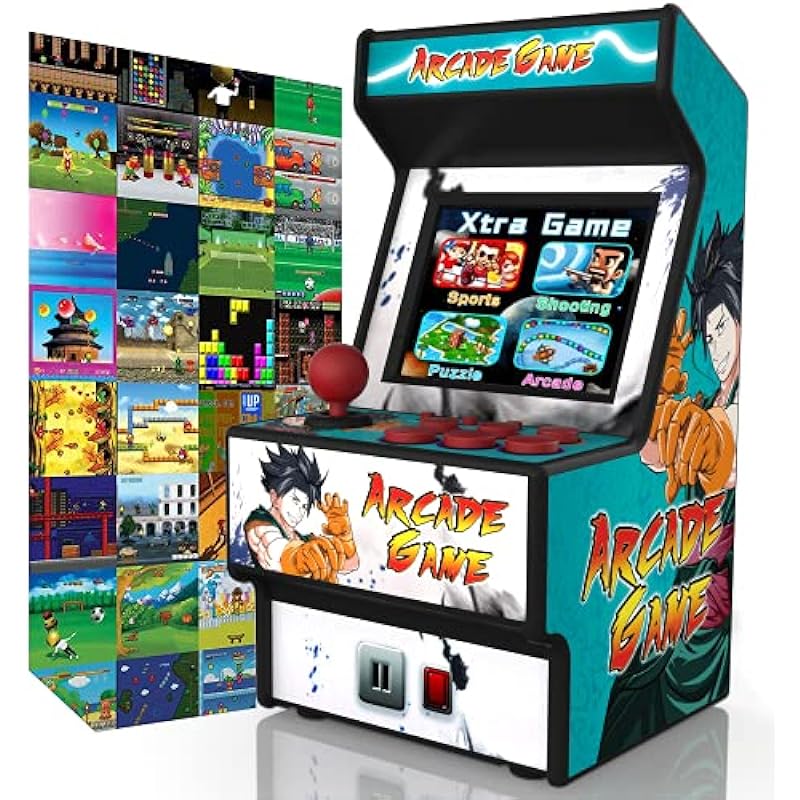 Handheld Game Console, Retro Mini Arcade Machine with 156 Classic Games, Rechargeable Battery & 2.8-Inch Color Display, Support for Connecting TV, Ideal Gifts for Kids and Adults