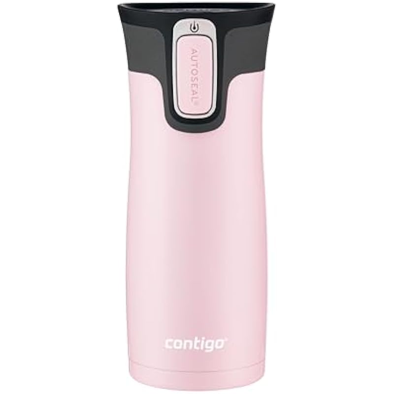 Contigo West Loop 2.0 Stainless Steel Travel Mug with Leak-Proof Lid, Vacuum-Insulated Mug for Coffee and Tea, Millenial Pink, 16 oz (591 mL)