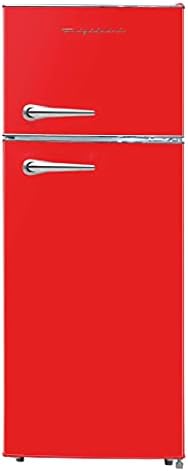 Frigidaire EFR786-RED EFR786 Retro Apartment Size Refrigerator with Top Freezer-2 Door Fridge with 7.5 Cu Ft of Storage Capacity, Adjustable Spill-Proof Shelves, Door & Crisper Bins, Red