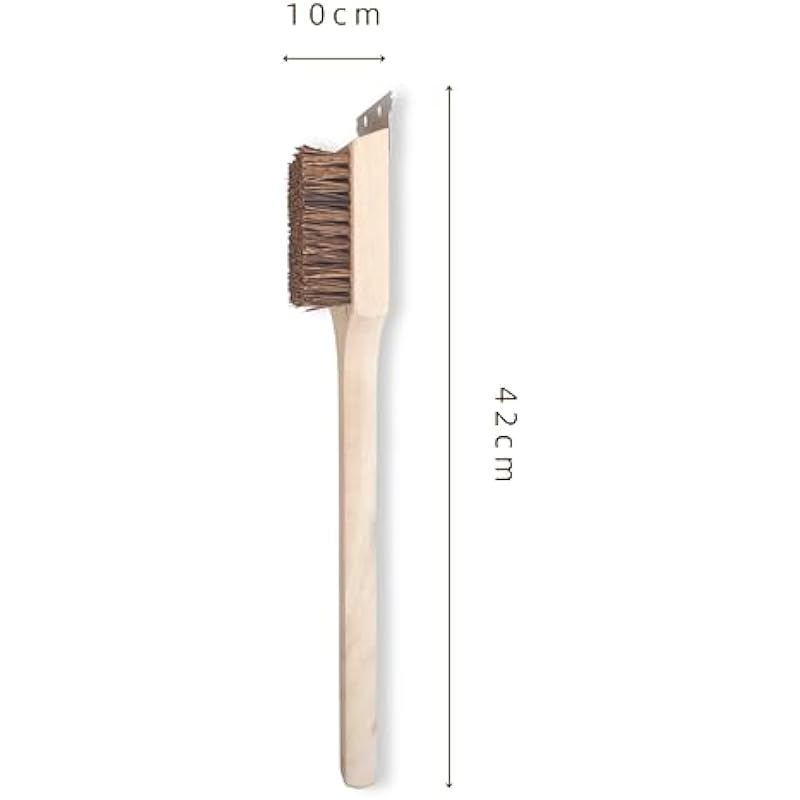 Deluxe Large Wood BBQ Brush Palmyra Bristles (Safe-Contains No Metal Bristles)