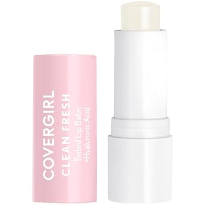 Covergirl – Clean Fresh Tinted Lip Balm, Formulated with Hyaluronic Acid for 24hr Hydration, 100% Vegan and Cruelty-free, Clear As Crystal – 100