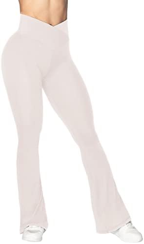 Sunzel Flare Leggings, Crossover Yoga Pants with Tummy Control, High-Waisted and Wide Leg