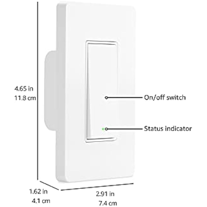 Amazon Basics Single Pole Smart Switch, Works with Alexa, Neutral Wire Required – A Certified for Humans Device