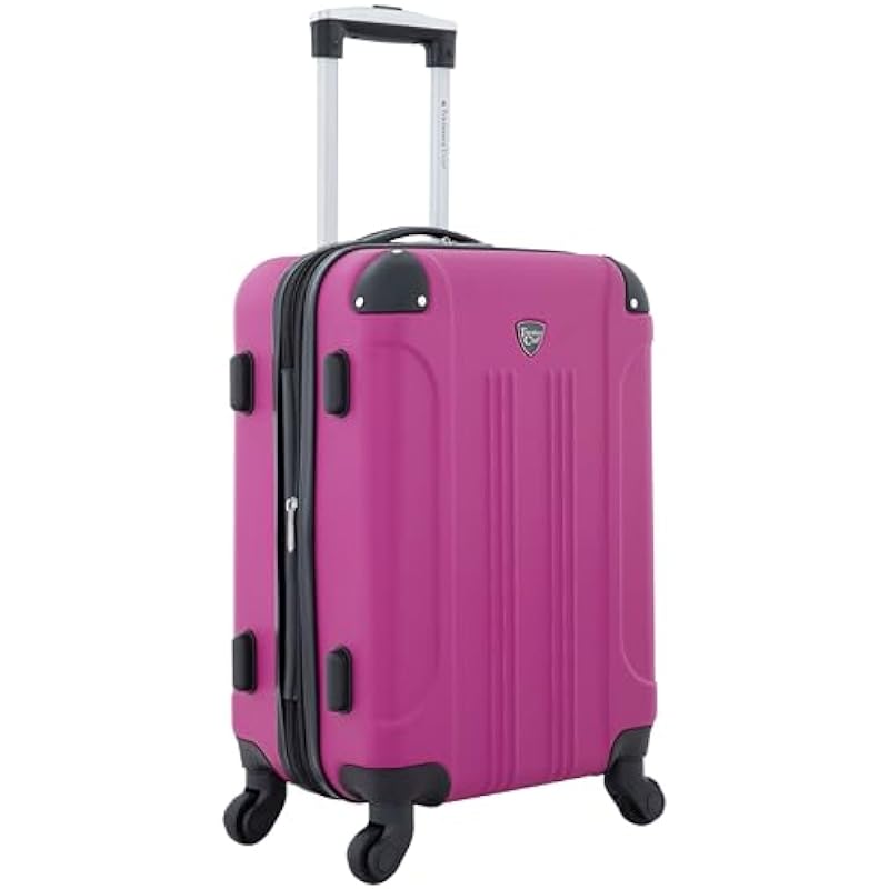 Travelers Club Luggage Chicago 20 Inch Expandable Carry-On Spinner, Pink, One Size