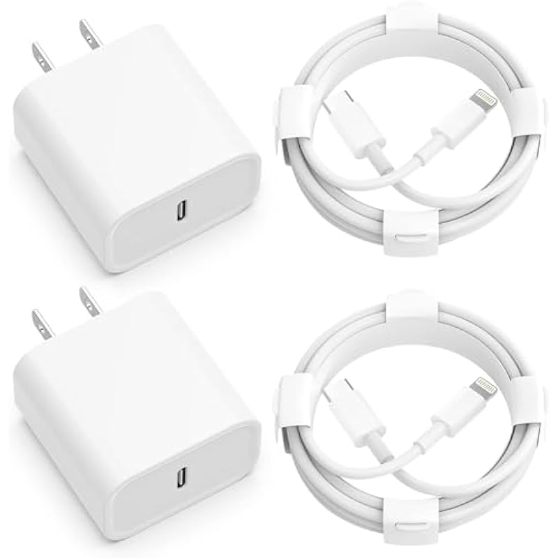 Orrkila iPhone Charger【MFi Certified】 Fast Charger [2-Pack] USB C Wall Charger 20W PD Charger with Cable, Compatible with iPhone 14/13/12/11/X, Pro, Pro Max/iPad and AirPods