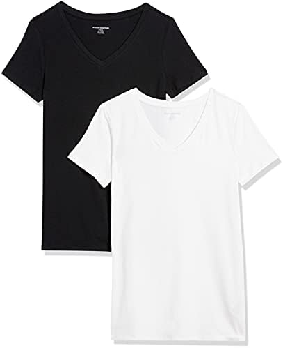 Amazon Essentials Women’s 2-Pack Classic-Fit Short-Sleeve V-Neck T-Shirt