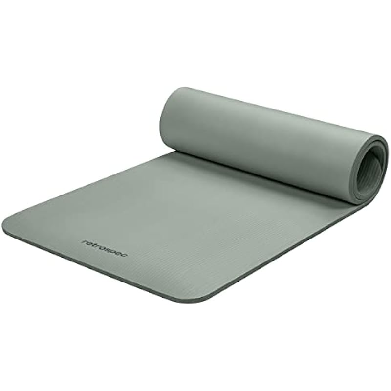 Retrospec Solana Yoga Mat 1/2″ Thick w/Nylon Strap for Men & Women – Non Slip Excercise Mat for Yoga, Pilates, Stretching, Floor & Fitness Workouts, Black