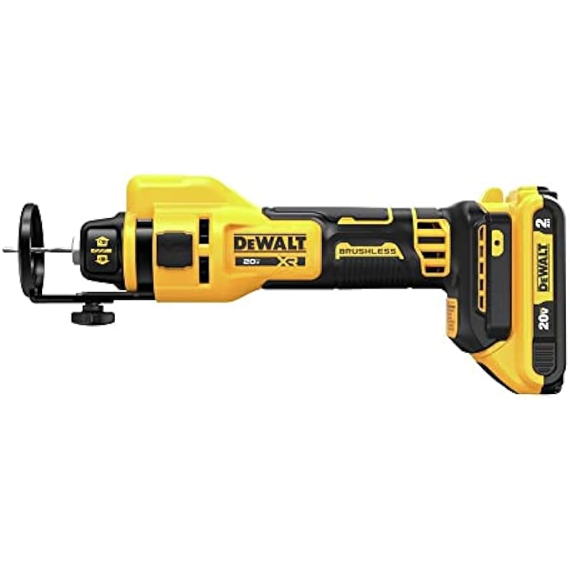 DEWALT 20V MAX XR Brushless Drywall Cut-Out Tool Kit with (2) 2Ah Battery, Charger and Bag (DCE555D2)