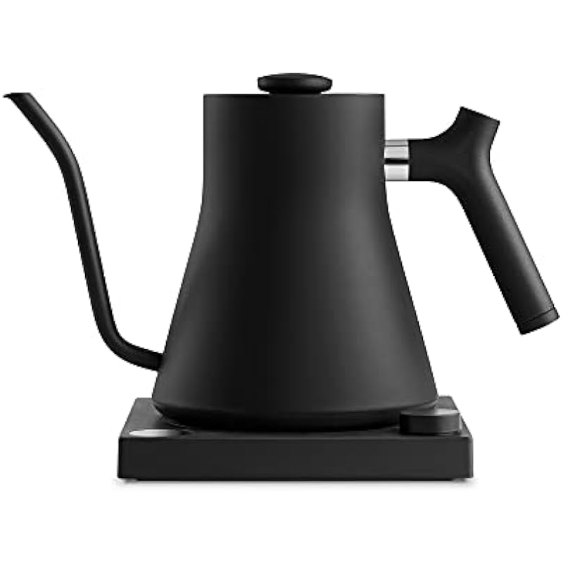 Fellow Stagg EKG Electric Gooseneck Kettle – Pour-Over Coffee and Tea Pot, Stainless Steel, Quick Heating, Matte Black, 0.9 Liter